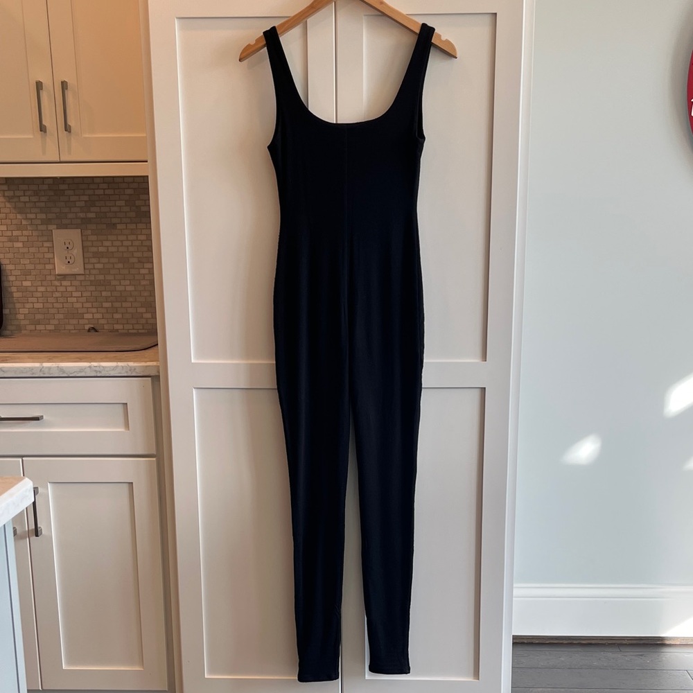 Naked Wardrobe Women's Sleeveless Black Slim Fitted Catsuit Jumpsuit - Picture 2 of 5